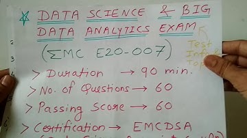 DATA SCIENCE EXAM INFORMATION TOPICSE20 007 DELL EMC GLOBAL CERTIFICATION EXAM