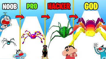 NOOB VS PRO VS HACKER VS GOD IN INSECT EVOLUTION WITH SHINCHAN & CHOP