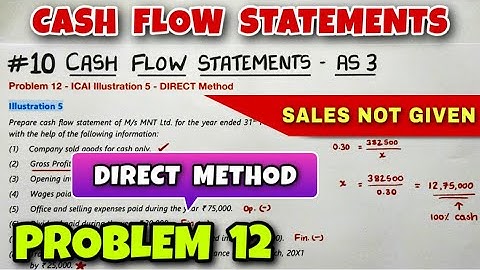 #10 Cash Flow Statements - Problem 12 - Illustration 5 - By Saheb Academy