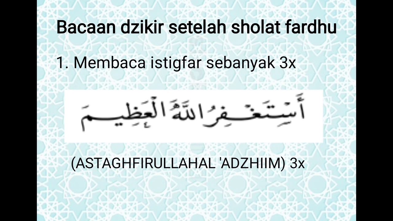 Materi Pai Kelas 3 Arti Dzikir Dan Bacaan Dzikir Setelah Sholat Fardhu Youtube