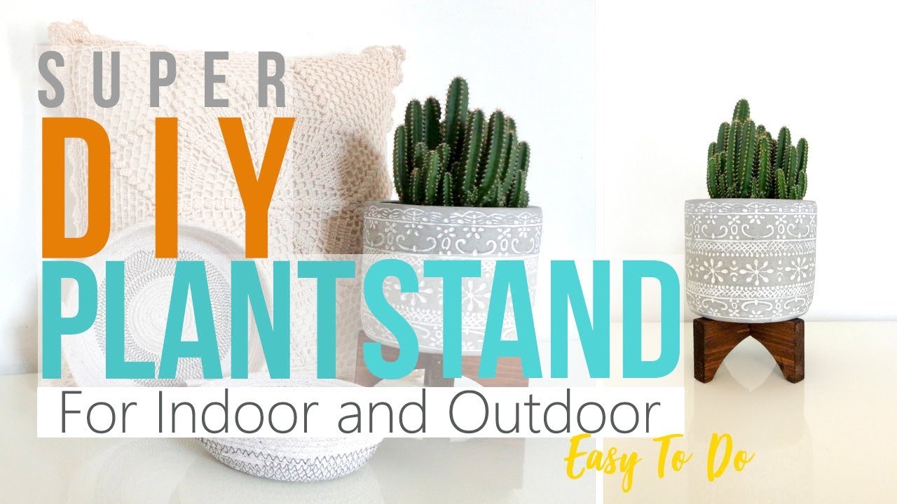 DIY WOOD PLANT STAND BOHO EASY TO MAKE BUILD TUTORIAL ROOM DECOR ON A