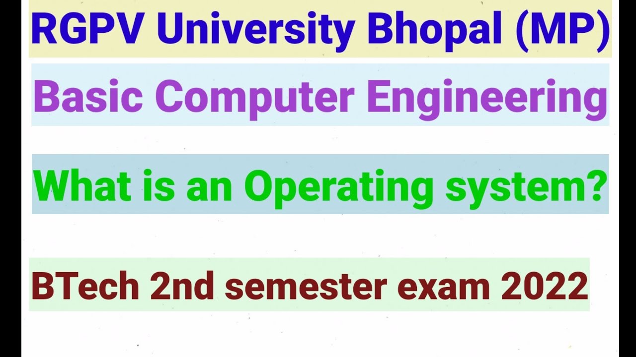 What is operating system? || RGPV Basic Computer Engineering Important ...