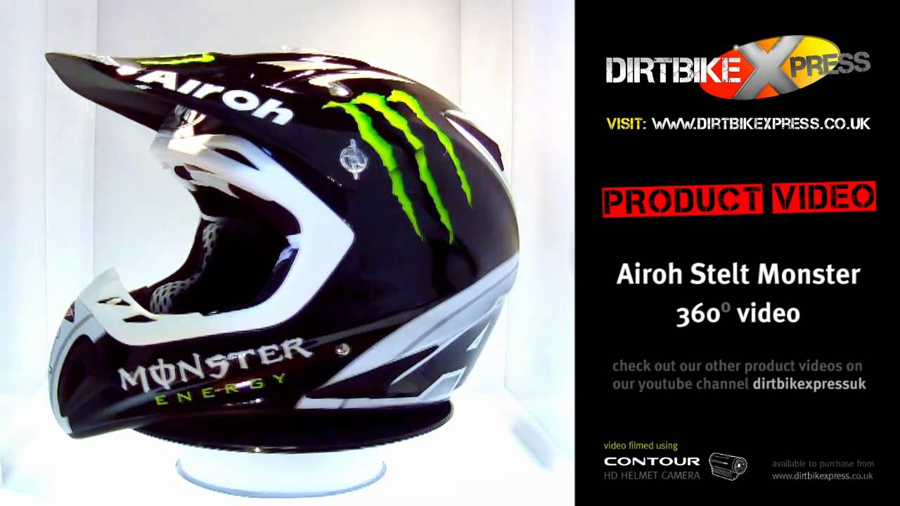 Airoh Stelt Monster Energy Black Helmet - YouTube