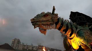 Dragon de Calais inauguration du front de mer et feux d'artifice du 14 Juillet 2021