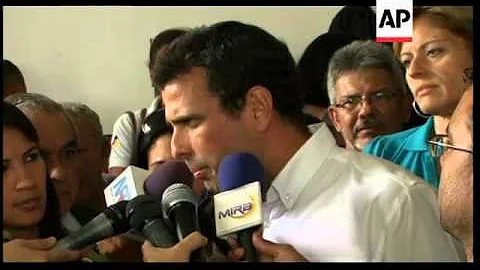 Opposition candidate Capriles on Chavez comments o...