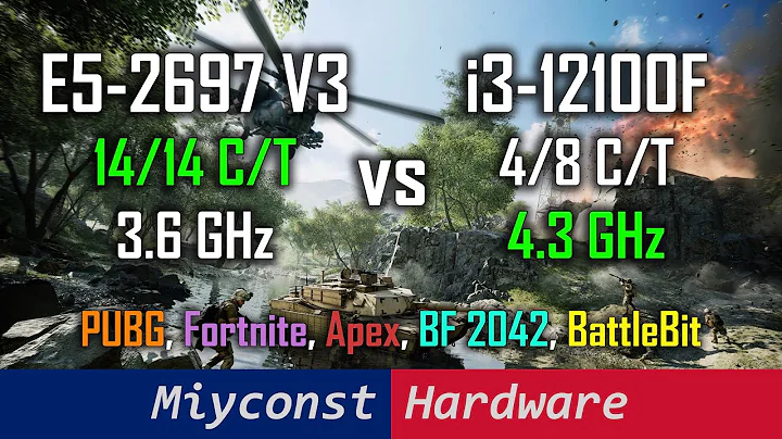 Batalha de CPUs em Jogos Online: E5-2697 V3 vs i3-12100