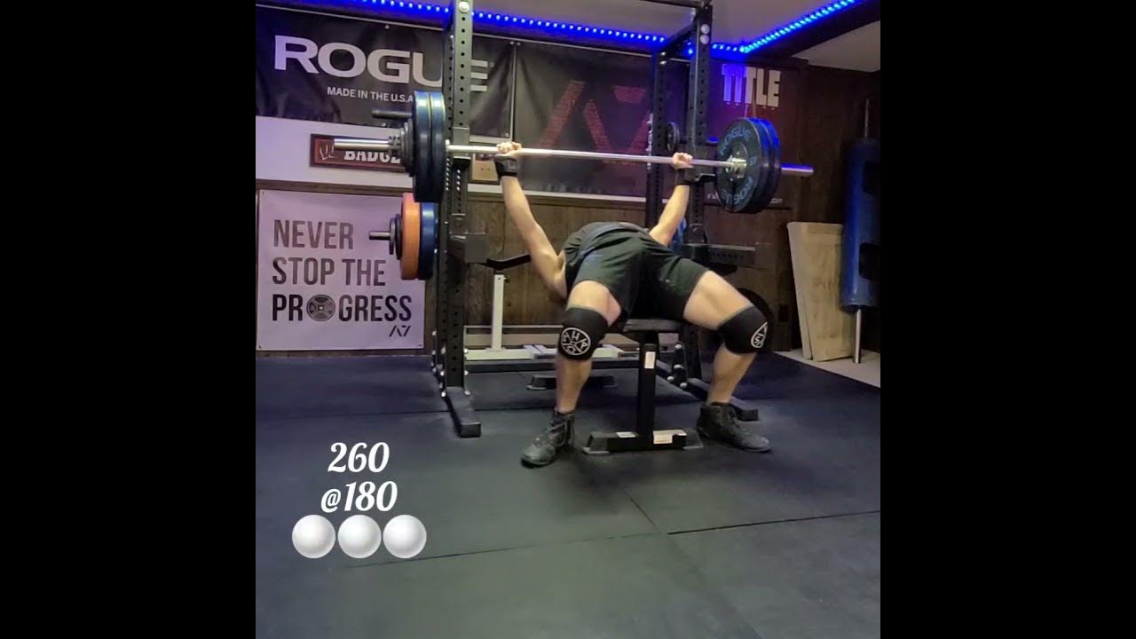 competition bench press training. 260 180 YouTube