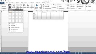Word 2013 Tutorial Inserting Quick Tables Microsoft Training Lesson 16.12