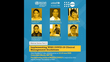 Implementing WHO COVID-19 Clinical Management Guidelines - Session 2.5