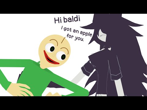 Miss circle gives baldi an apple