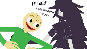 Miss circle gives baldi an apple