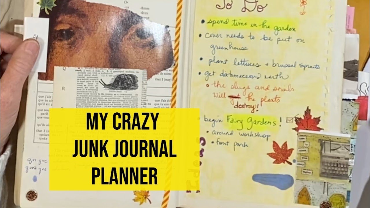 My CRAZY JUNKY Junk-Journal Planner made from an Old French Book!