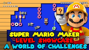 Super Mario Maker - Level Showcase - A World of Challenges For BTG!