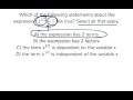 Understanding Terms and Variables in Expressions