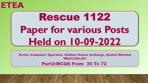 Rescue 1122 ETEA 10-09-2022 Computer Operator Station House Incharge Instructor Hostel Warden part-2