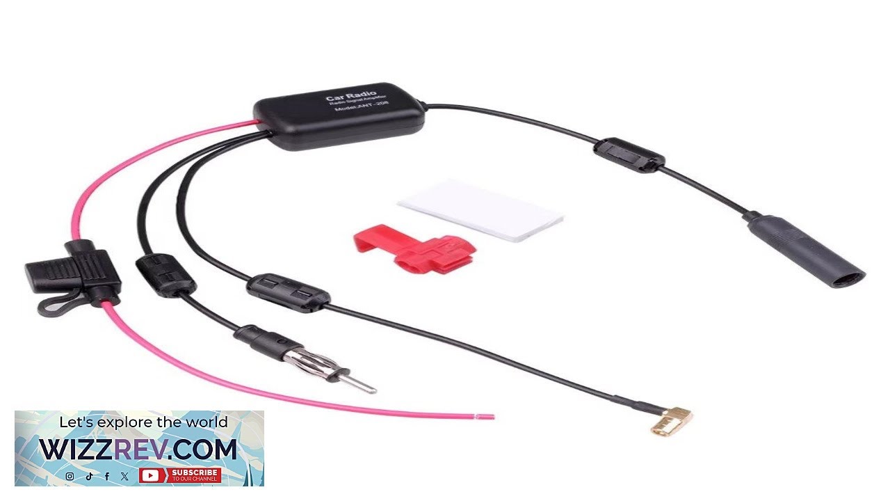 DAB+FM+Car Stereo Antenna Aerial Splitter Cable Adapter 12V Radio Signal Amplifier Antenna