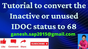Tutorial to convert the Inactive or unused IDoc status to 68 in SAP || SAP IDocs || Interfaces