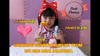 UNBOXING RAINBOW RUBY, PRINCESS KIKI AND CHOCO TOYS KFC KIDS MEAL INDONESIA screenshot 5
