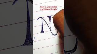 how to write letter N in different style cursive shortvideo artandcraft handwriting artwork