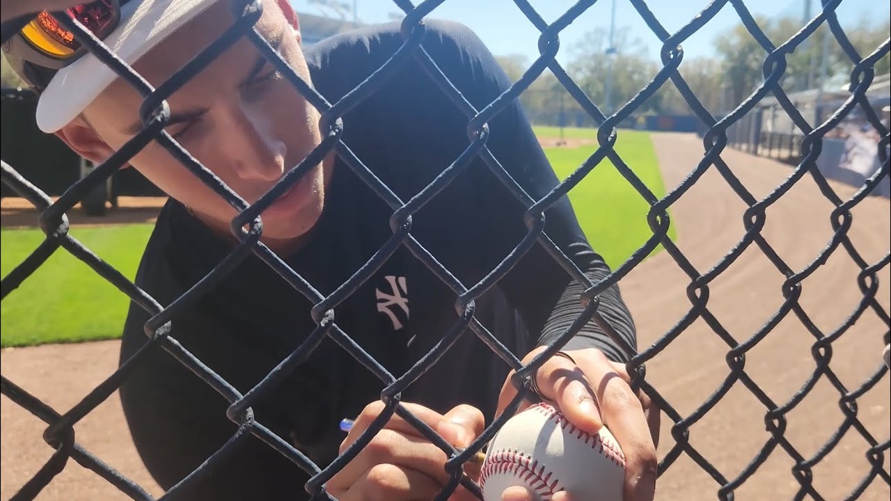 Meeting Yankee Players at Spring Training Opening Day