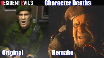 Resident Evil 3 Remake vs Original - Character Deaths Comparison (1999 vs 2020)