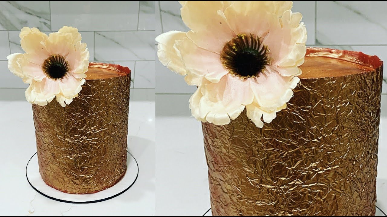 Textured cake technique made with foil | Cake decorating tutorials | Sugarella Sweets