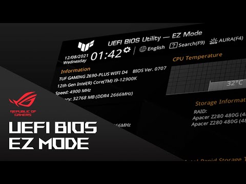 ASUS Z690 Motherboard UEFI BIOS EZ Mode Overview & Guide -
