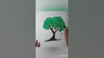 Easy Brush pen drawing /Tree🏝️/Shorts