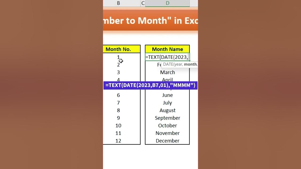 Number to month in excel shorts shortsfeed youtubeshorts viralvideo