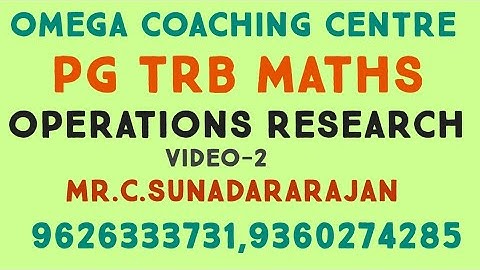 PG TRB- OPERATIONS RESEARCH -2