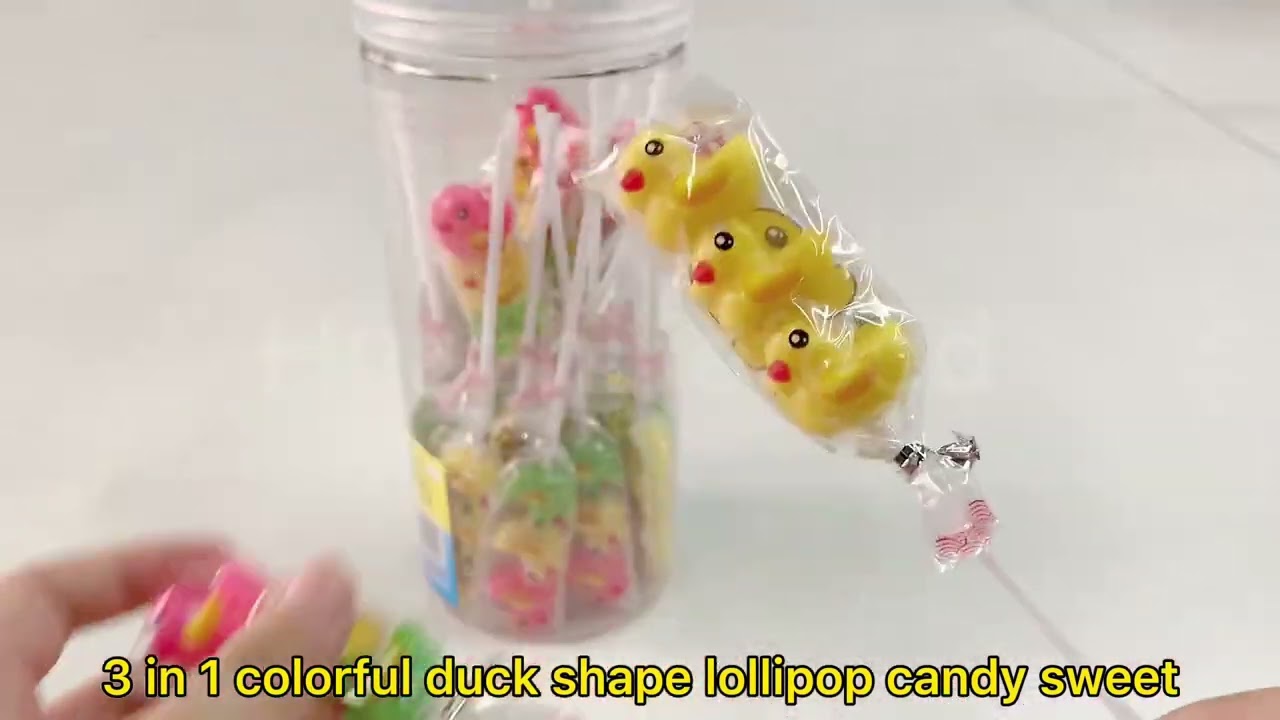 China new candy item | 3 in 1 duck shape lollipop candy