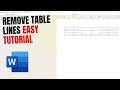 How To Get Rid Of Table Lines In Word Document