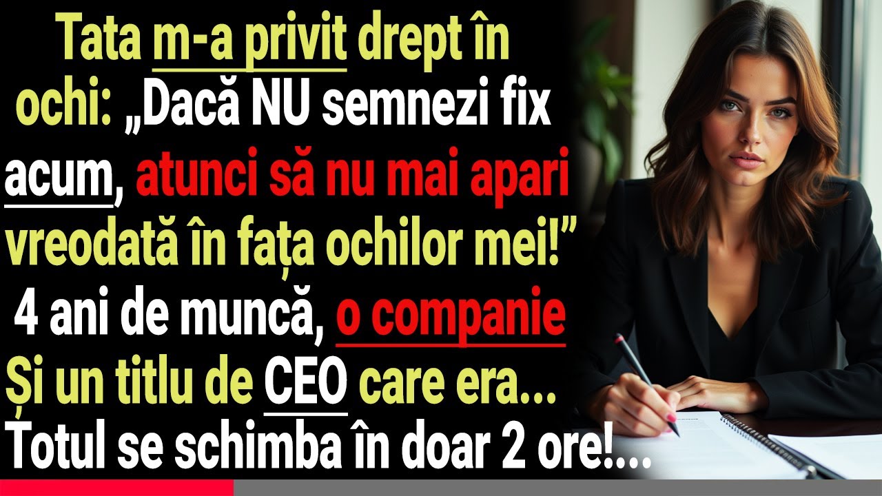 La ora două FIX, tata mi-a cerut să semnez. Două ORE mai târziu, totul se întoarce împotriva lor!