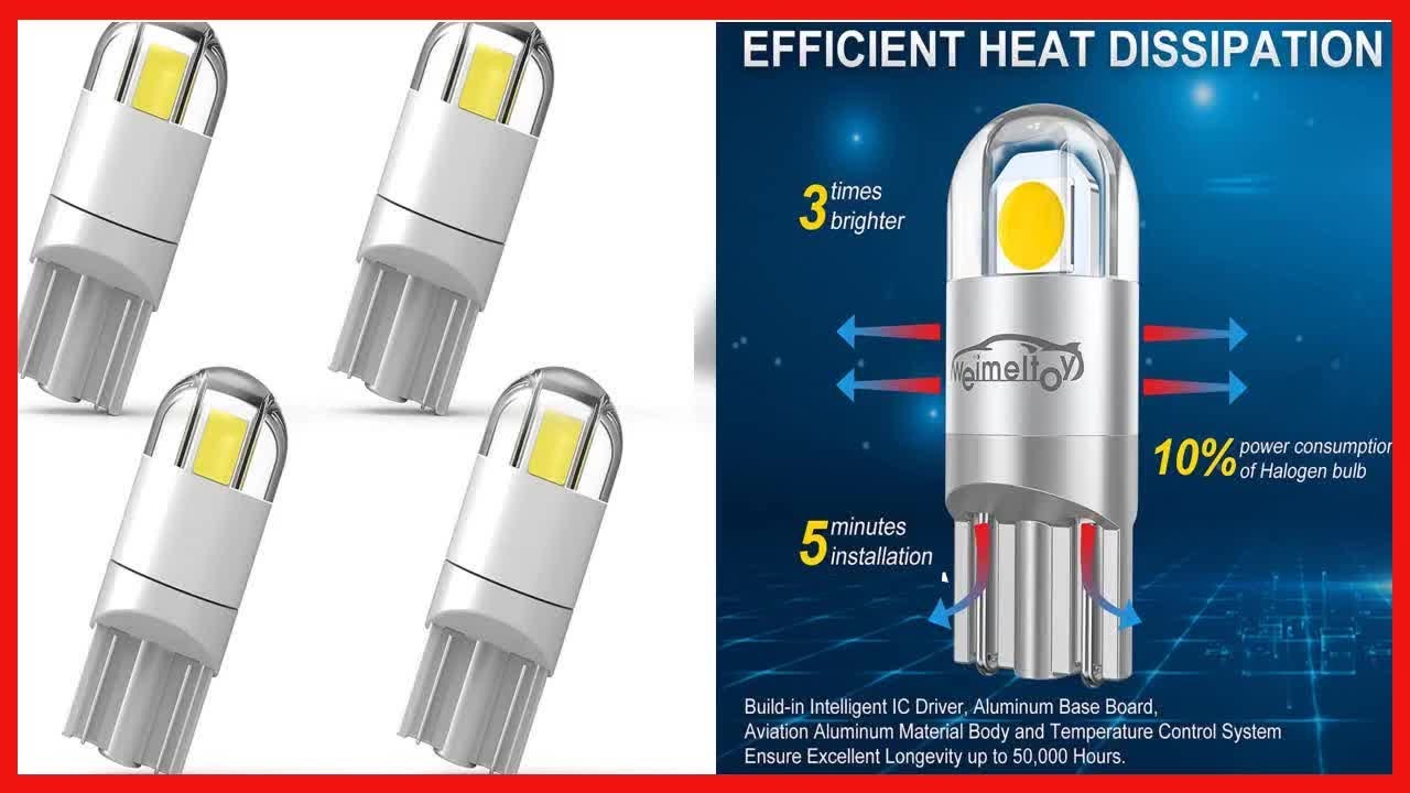 WEIMELTOY 194 LED Car Bulb 3030 Chipset 2SMD T10 194 168 W5W LED Wedge Light Bulb 1.5W 12V