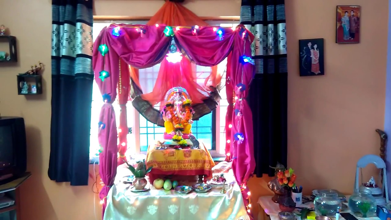 Festival decor idea | Ganpati Decor without Thermocol (Polystyrene ...