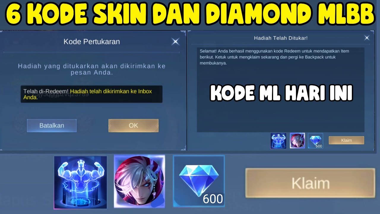 UPDATE! 6 KODE REDEEM MOBILE LEGENDS TERBARU KLAIM SKIN GRATIS MOBILE ...