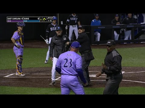 COACHES EJECTED after tempers get out of hand in ECU vs. Duke 👀 | ESPN College Baseball
