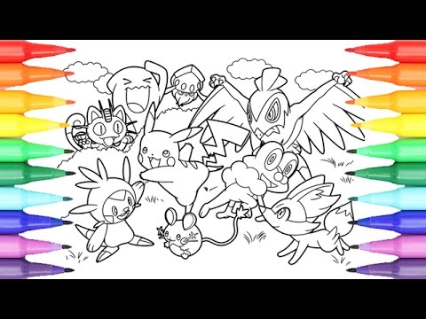 Pokémon coloring book pages for kids speed coloring Pikachu and