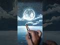 Full moonlight scenery acrylic painting drawing viral shorts.