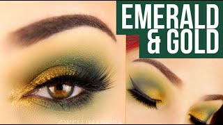 Quick Emerald and Gold Grunge Eye Makeup Tutorial || KELLI MARISSA screenshot 1