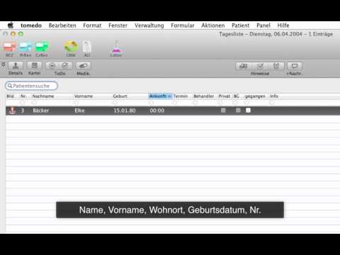 Praxissoftware tomedo Tutorial 1: Einführung in die Tagesliste
