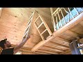Building a log cabin  ep 61  we made a folding ladder for the mezzanine  canoe camping