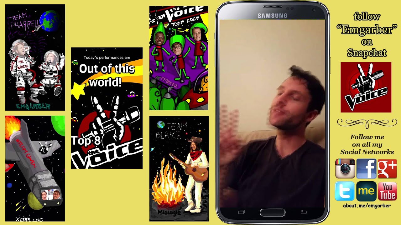 NBC The Voice Top 8 - Out of This World Snapchat Story w/ Emgarber