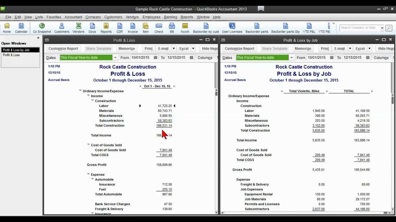 quickbooks tip tie out the profit loss by job to report long for success llc net income statement format consolidation accounting ifrs