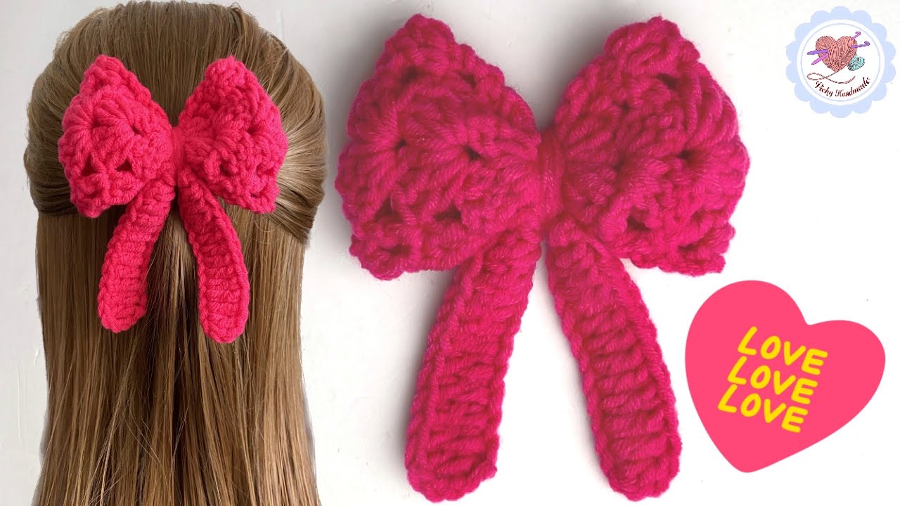 WOW WOW 💕💕 / Amazing Crochet Bow Hair Clip / Crochet Tutorial