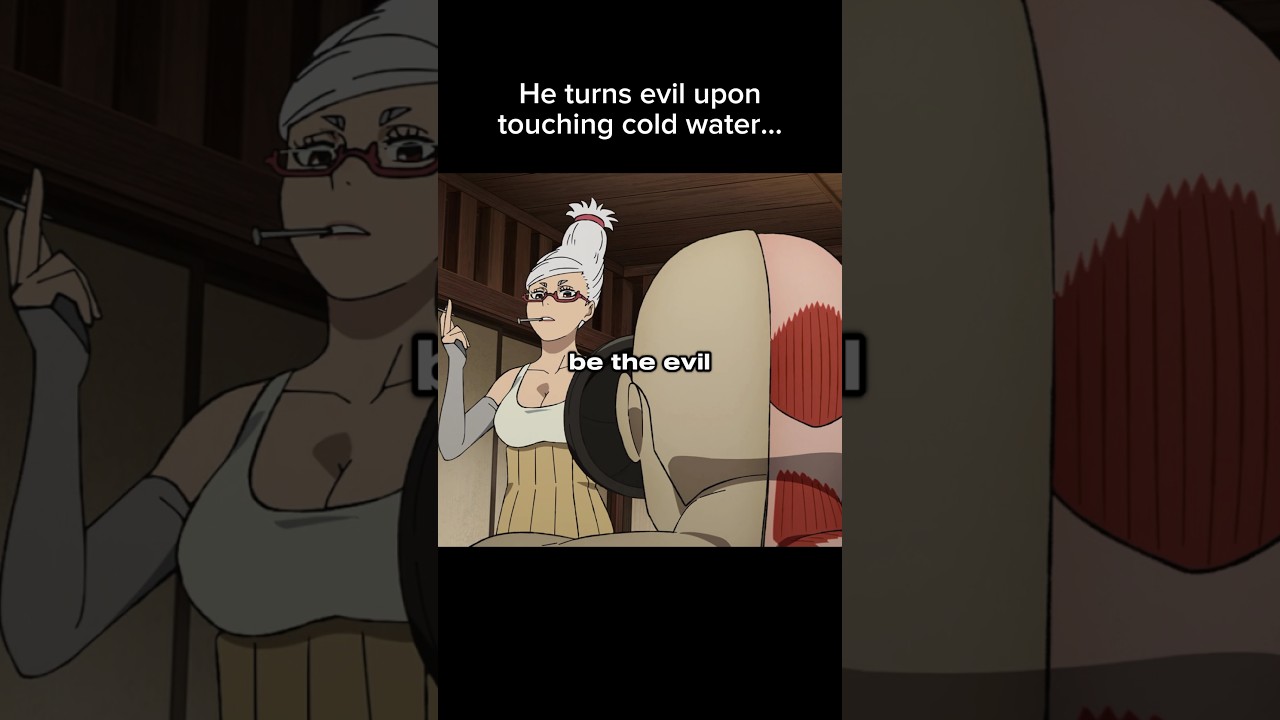 He turns evil upon touching cold water #anime #animeshorts #shorts