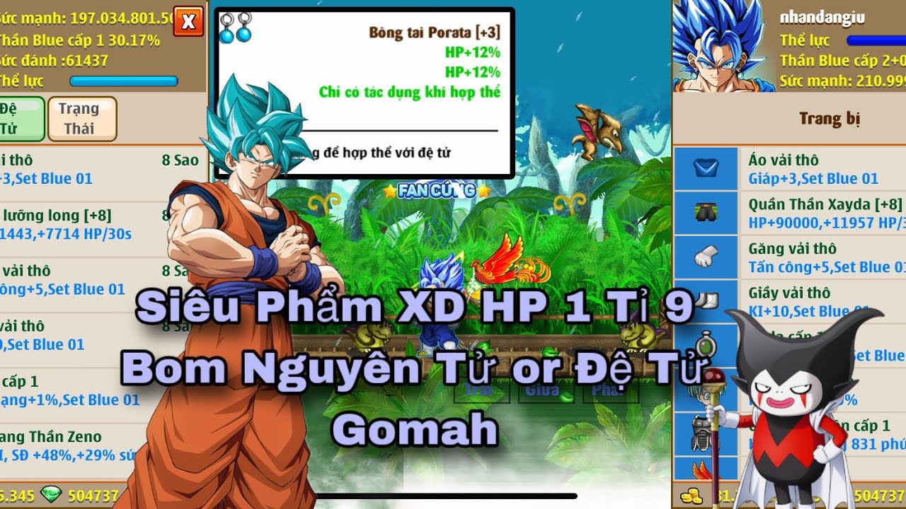 Ngọc Rồng Blue - Siêu Phẩm XD HP 1 Tỉ 9 Vip Nhất Sver Và Đệ Tử Gomah !