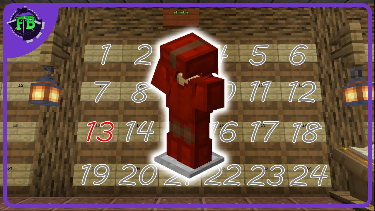 Red Dyed Leather Armor Minecraft Challenges Advent Calendar Day 13