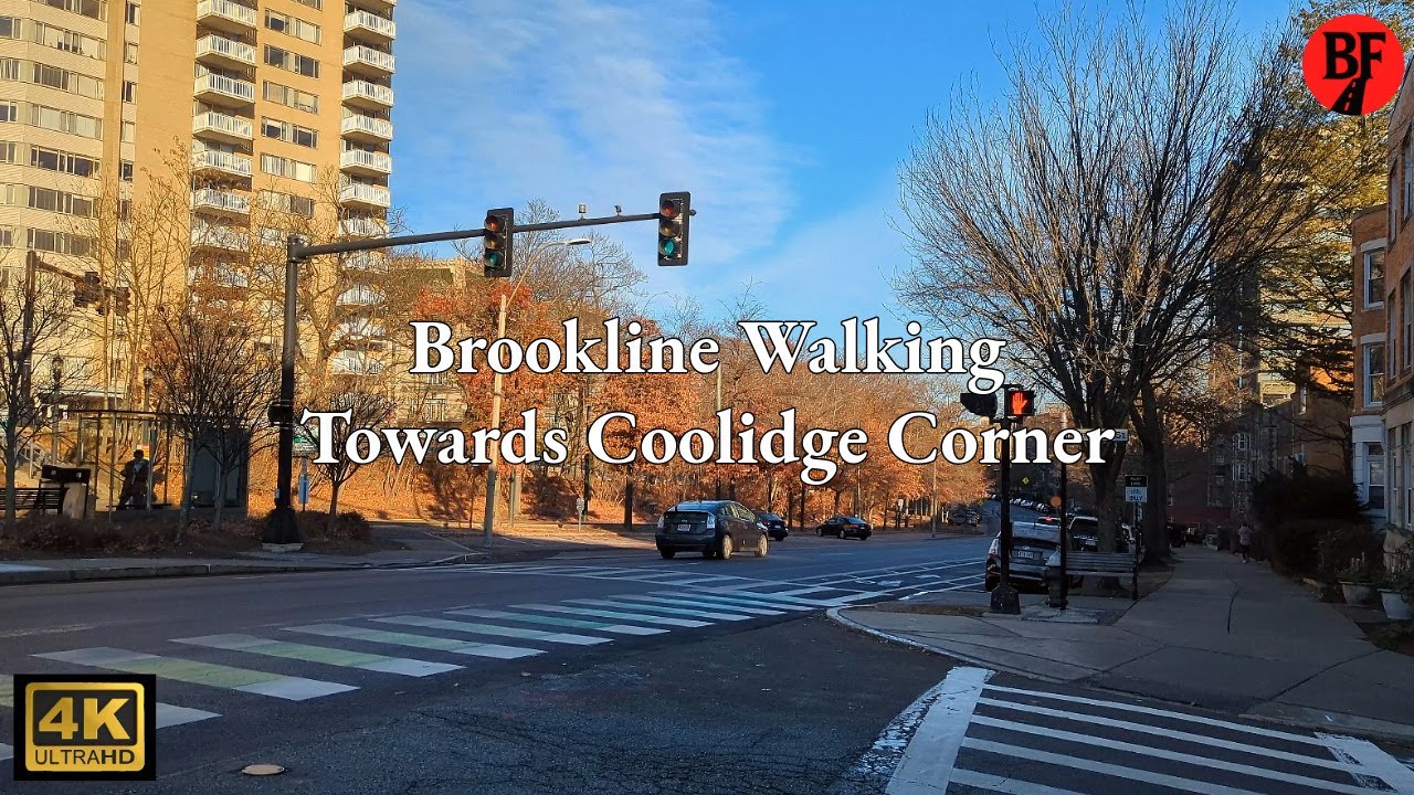 Boston Walking Tour [4K] - Towards Coolidge Corner, Brookline