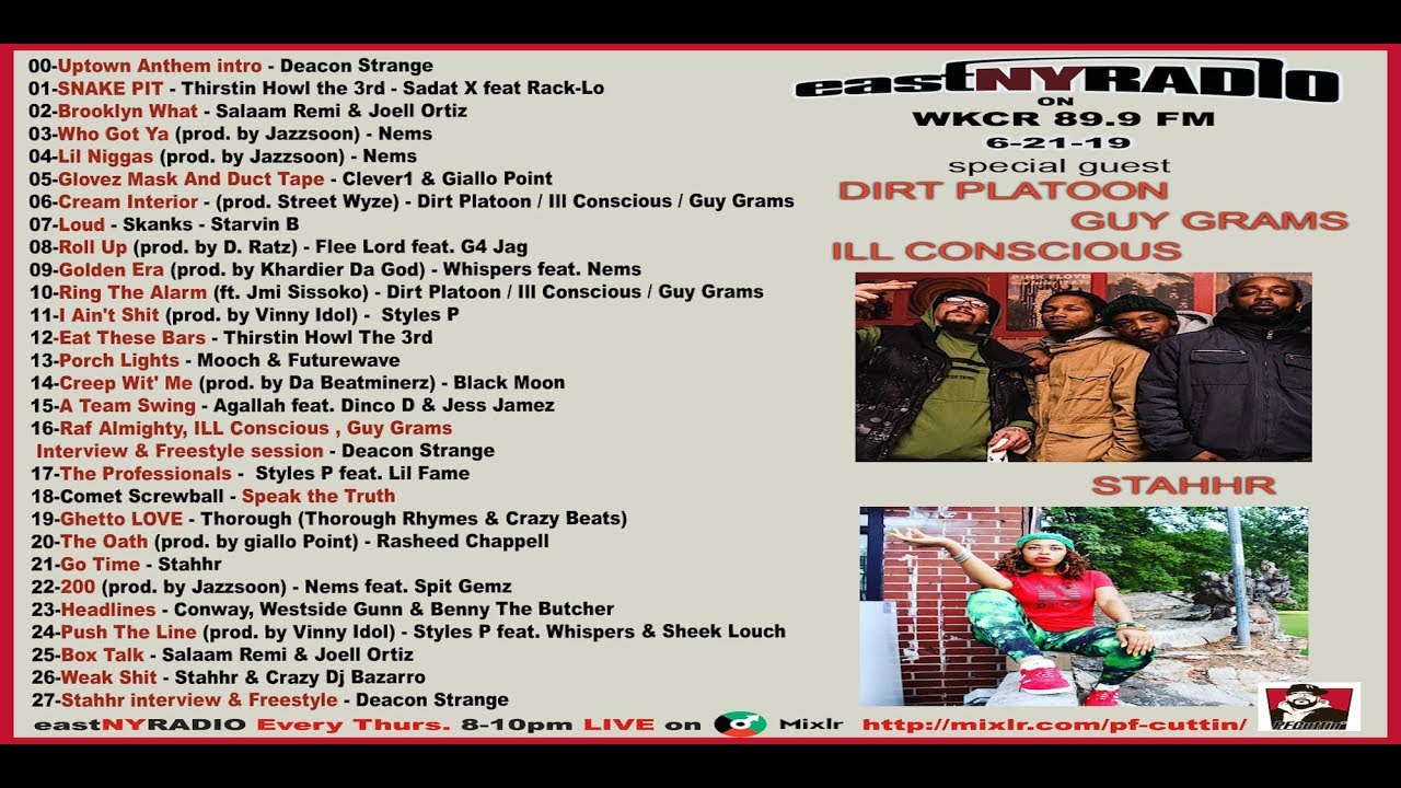 Guarda EastNYRADIO on WKCR 89.9 fm 6-21-19 DIRTPLATOON, GUYGRAMS, ILL CONSCIOUS, STAHHR su YouTube Guarda EastNYRADIO on WKCR 89.9 fm 6-21-19 DIRTPLATOON, GUYGRAMS, ILL CONSCIOUS, STAHHR su YouTube